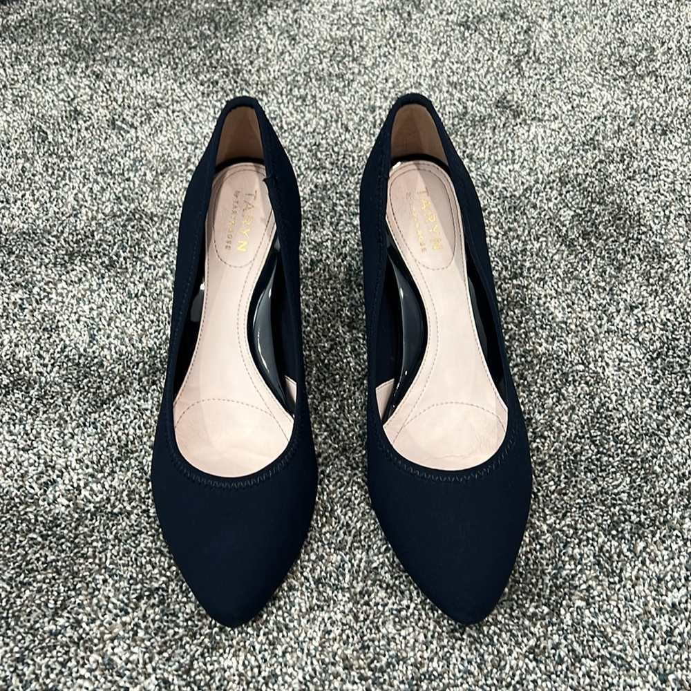 Taryn rose 3 inch heels, navy blue, size 8.5.